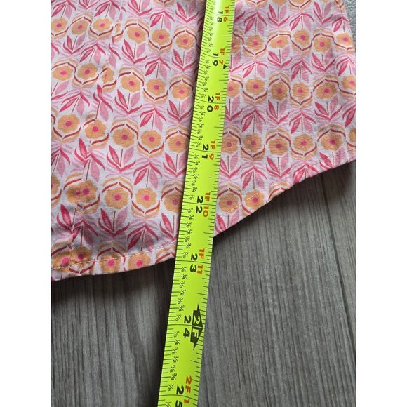 Talbots Womens Stretch Floral Button-Up Shirt S Pink & Yellow Long Sleeve - Picture 6 of 7